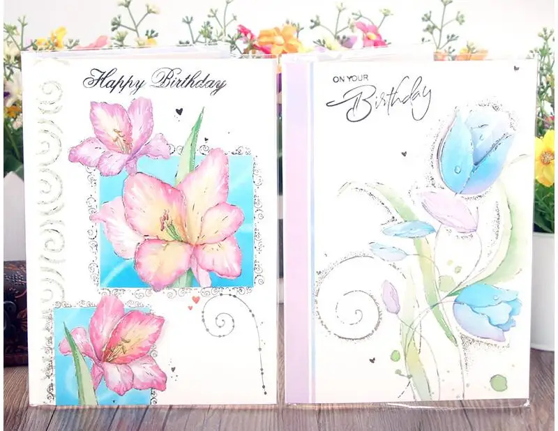 5 шт/лот ручной работы цветок 3 Складная музыкальная открытка DIY креативные поздравительные открытки с днем рождения Детские подарочные открытки