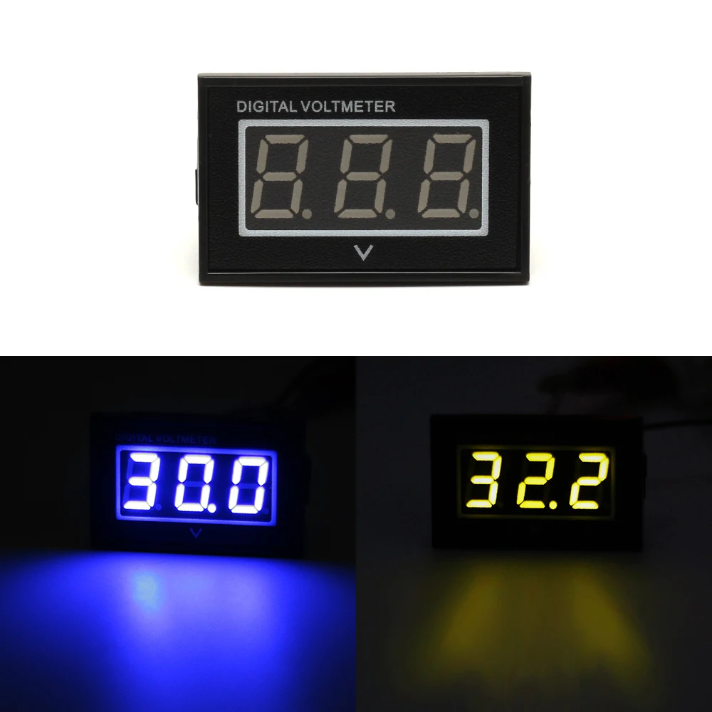 DC 48V Blue Digital Voltmeter Volt Panel Meter Two-wire Electrical Instruments Voltage Meters for Gauge Club Car EZGO Yamaha | Автомобили