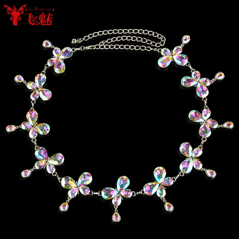 Пояс для индийских танцев украшенный бабочкой и стразами костюм танца живота