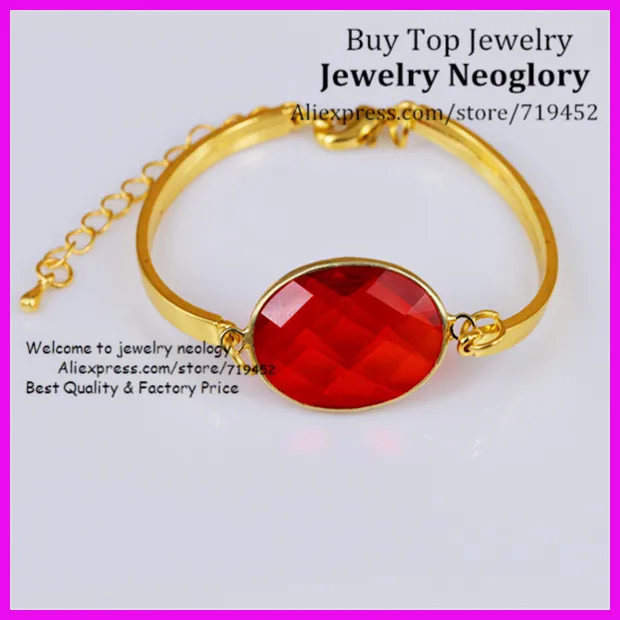 10 шт. овальные граненые красные драгоценные камни стеклянный кварцевый браслет