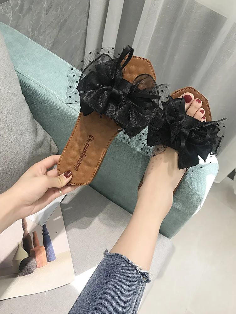 

Summer New Slippers Female 20,181 Style Butterfly Knot Tassel Soft Bottom Wear