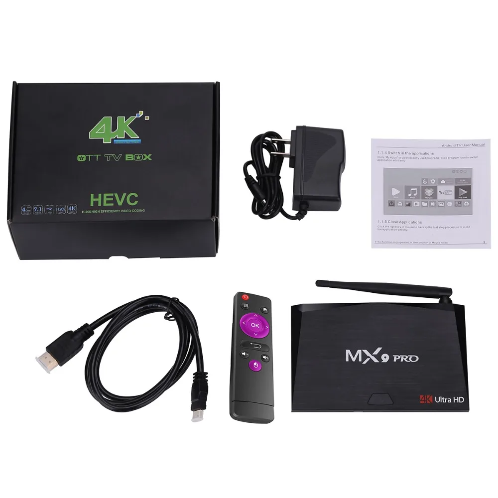 20 шт./лот MX9 Pro RK3328 Android7.1 четырехъядерный ТВ бокс WiFi 3D 4K UHD медиаплеер 16G BT4.0|uhd media
