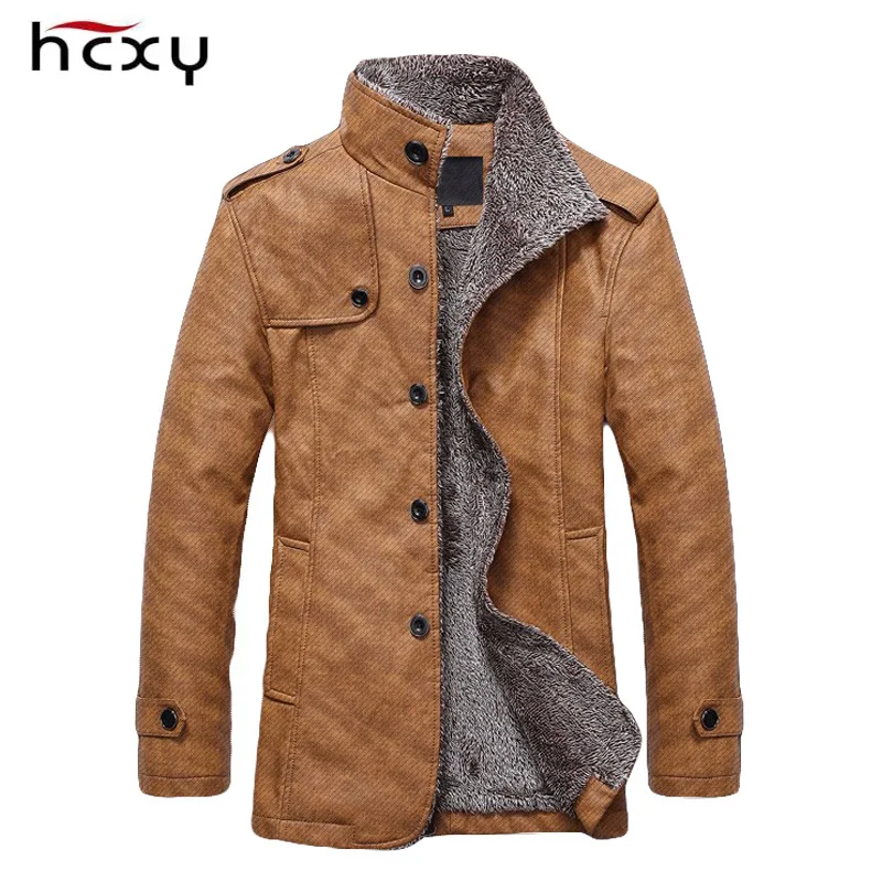 HCXY 2019 Для мужчин зимние куртки мотоциклетные сапоги из искусственной кожи меха