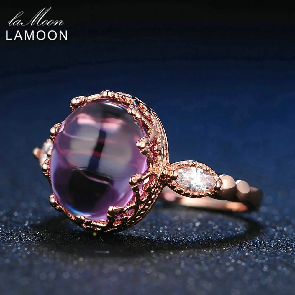 Женское кольцо Ламон 3.5ct 10х8 мм 100% натуральный аметист 925 пробы серебро ювелирное
