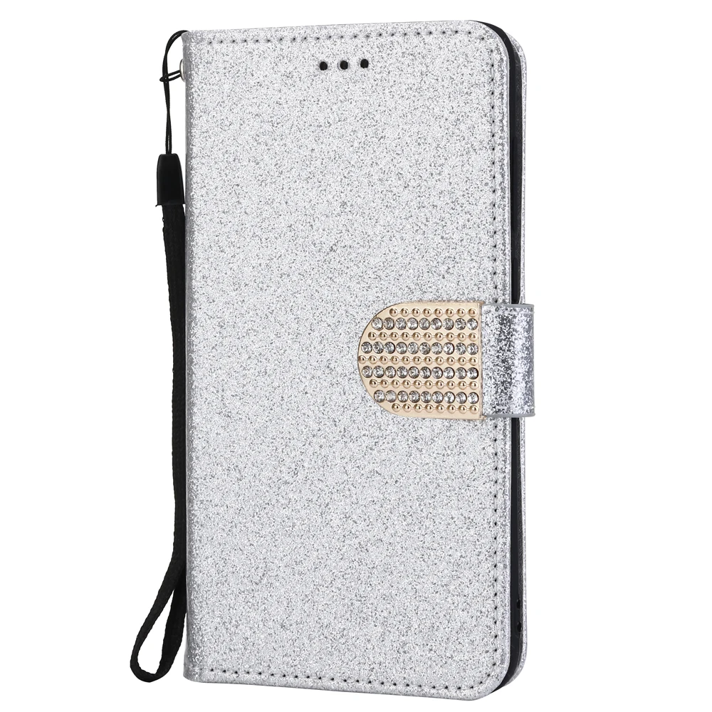 Чехол-книжка из искусственной кожи для samsung Galaxy Ace S5830 S5830I GT-S5830i 5830, чехол-бумажник для samsung Ace S5830, чехол для телефона - Цвет: Silver With Diamond