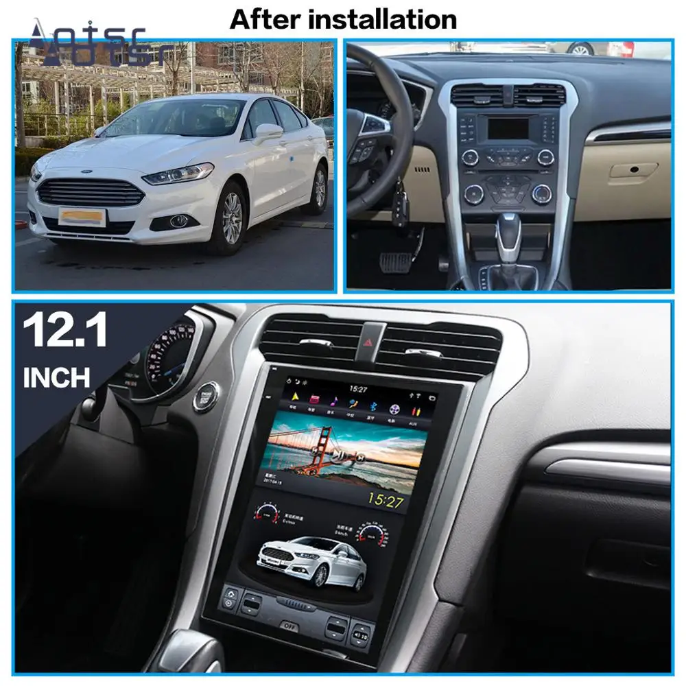 DVD мультимедийный плеер в стиле Тесла на Android 8 1 с 4 граммами GPS-навигацией для Ford