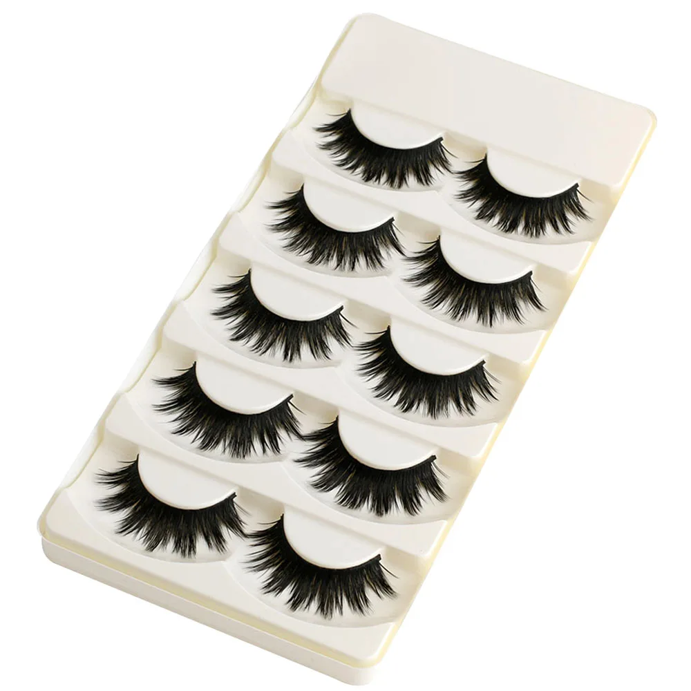 5 пар макияжных перекрестных плотных искусственных ресниц ручной работы для естественного удлинения мягких длинных ресниц глаз женщин с большими глазами инструментов.