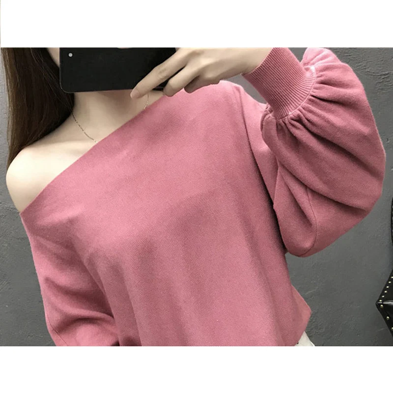 Свитер женский 2018 новый осенне-зимний плотный однотонный пуловер с длинным