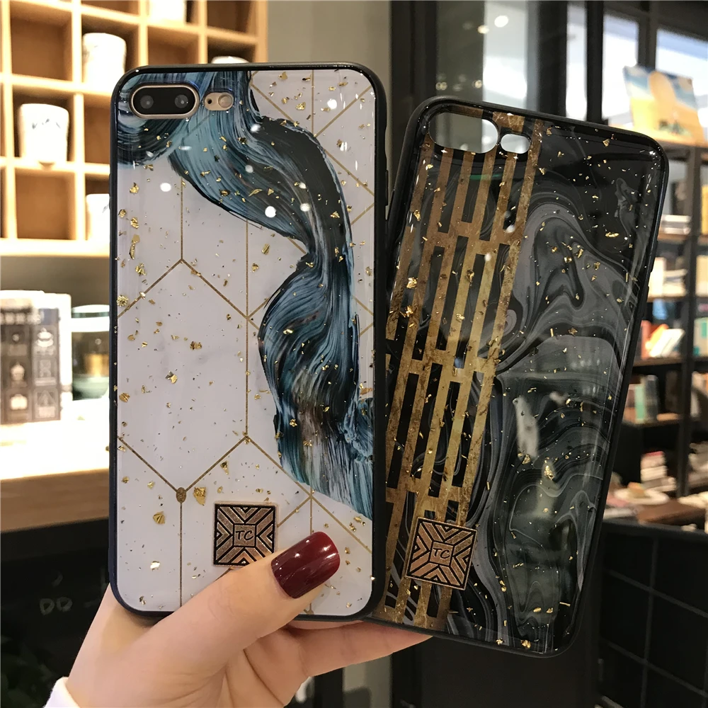 Блестящий чехол из золотой фольги для iPhone 8 7 6 6s Plus SE мягкий силиконовый ТПУ 12 mini 11