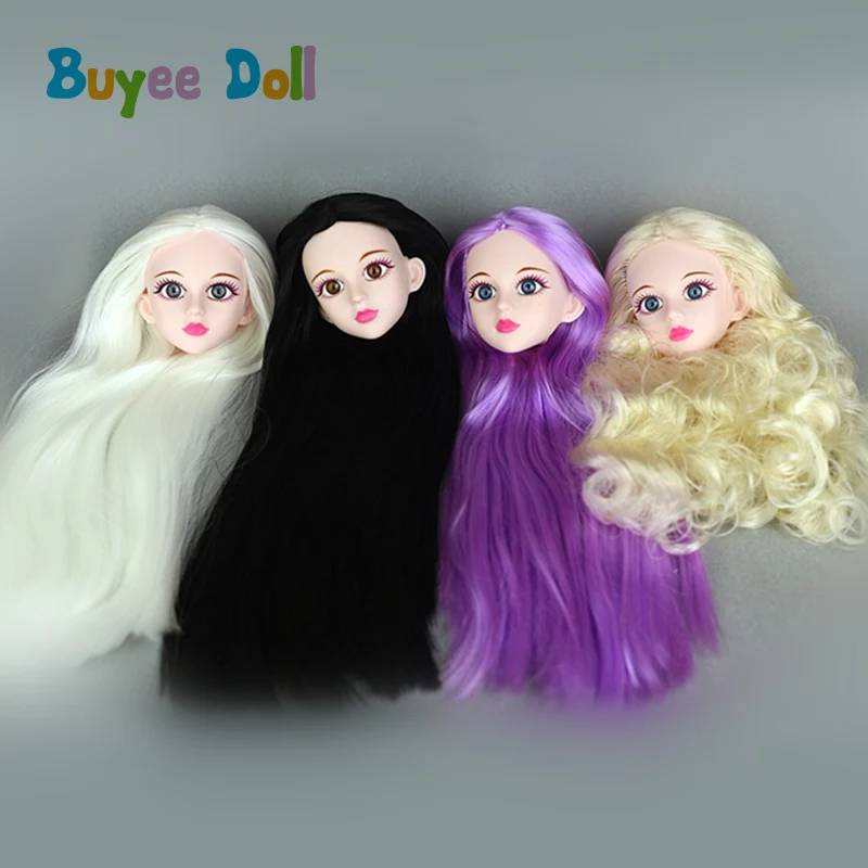 1 шт., объемные настоящие глаза, спасающиеся от клея, голова куклы 1/4 BJD с волосами, аксессуары для куклы, без макияжа, игрушка, сделай сам, косплей, кукла для девочек, игрушки