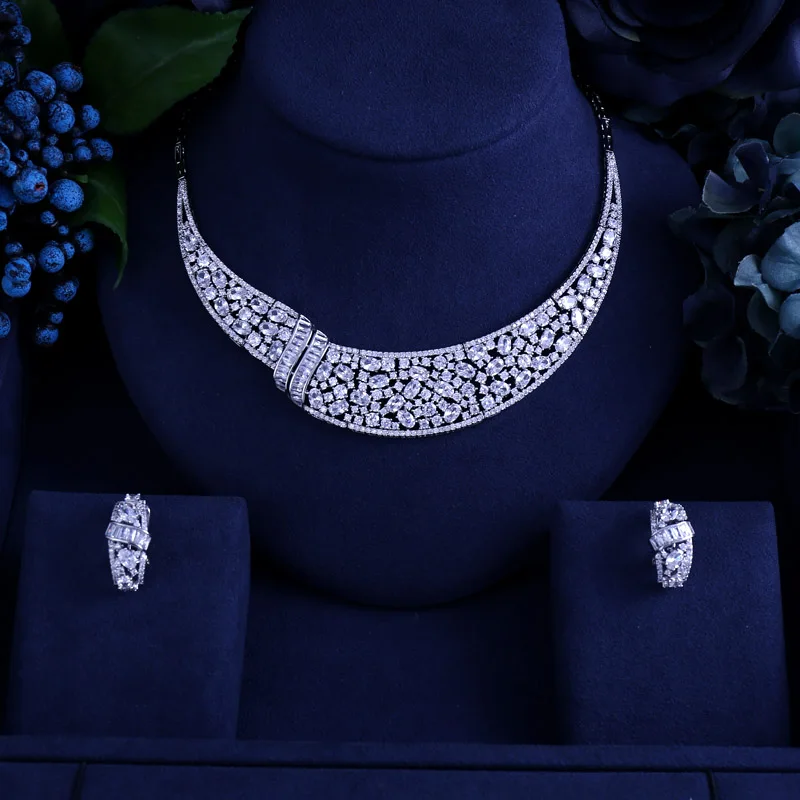 Фианит огранки маркиза в форме цветка бабочки ожерелье серьги и Afriacn Ювелирные