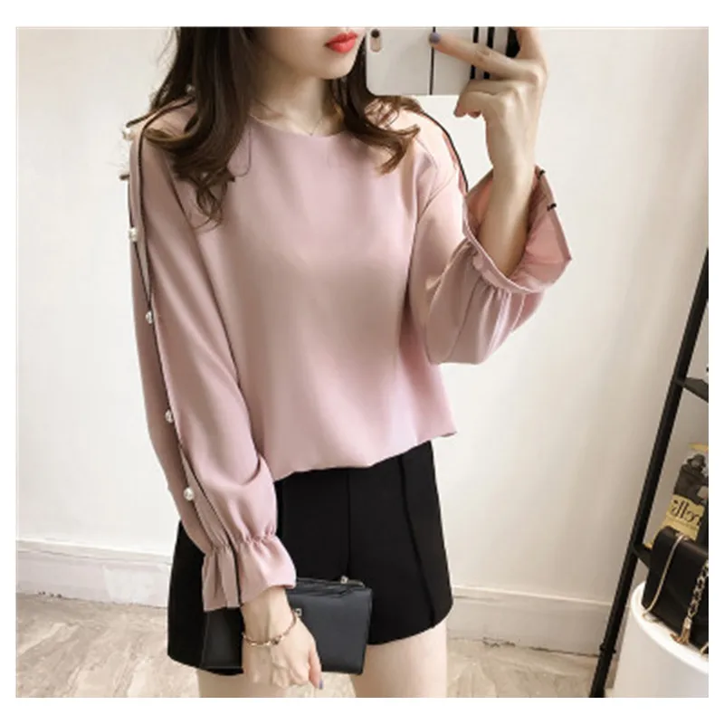 Женская осенне Весенняя блузка с длинными рукавами|chiffon blouse|blouses plusshirt female |