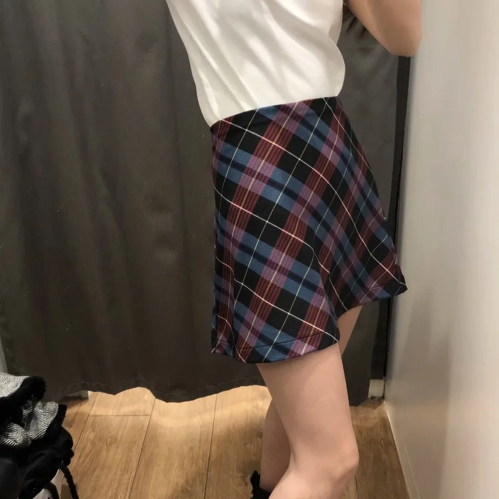 2019 Women sweet plaid printing england style mini skirt faldas mujer ladies chic brand streetwear casual skirts QUN250 | Женская одежда