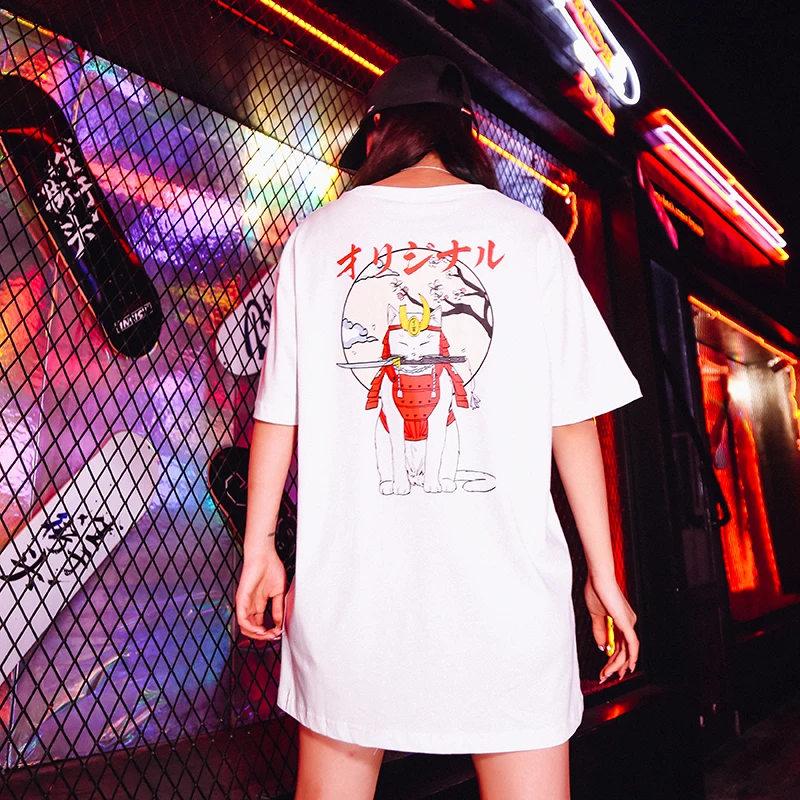 HISTREX 100% хлопок Harajuku мультфильм кошка Воин мужская футболка мужские Забавные топы