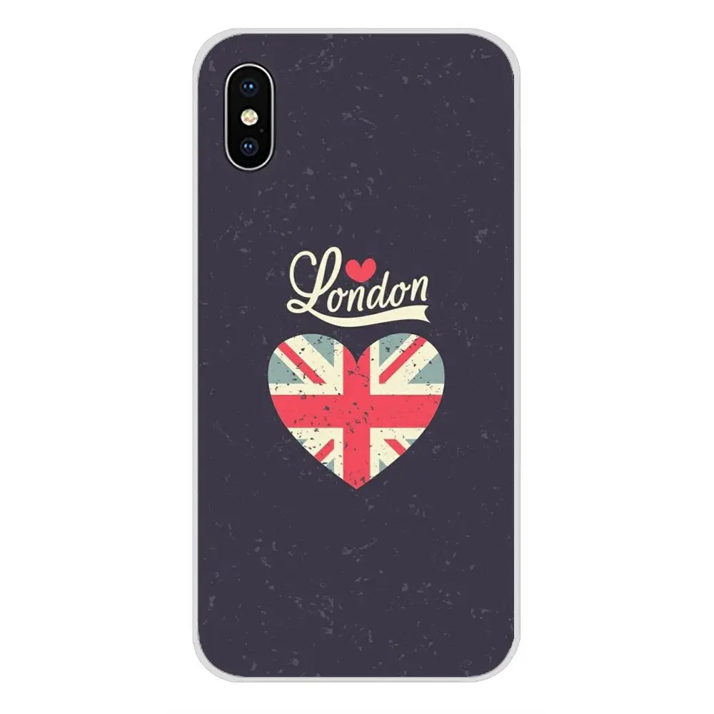 Аксессуары для телефонов с британским флагом Union Jack чехлы Apple iPhone X XR XS MAX 4 4S 5 5S 5C SE 6