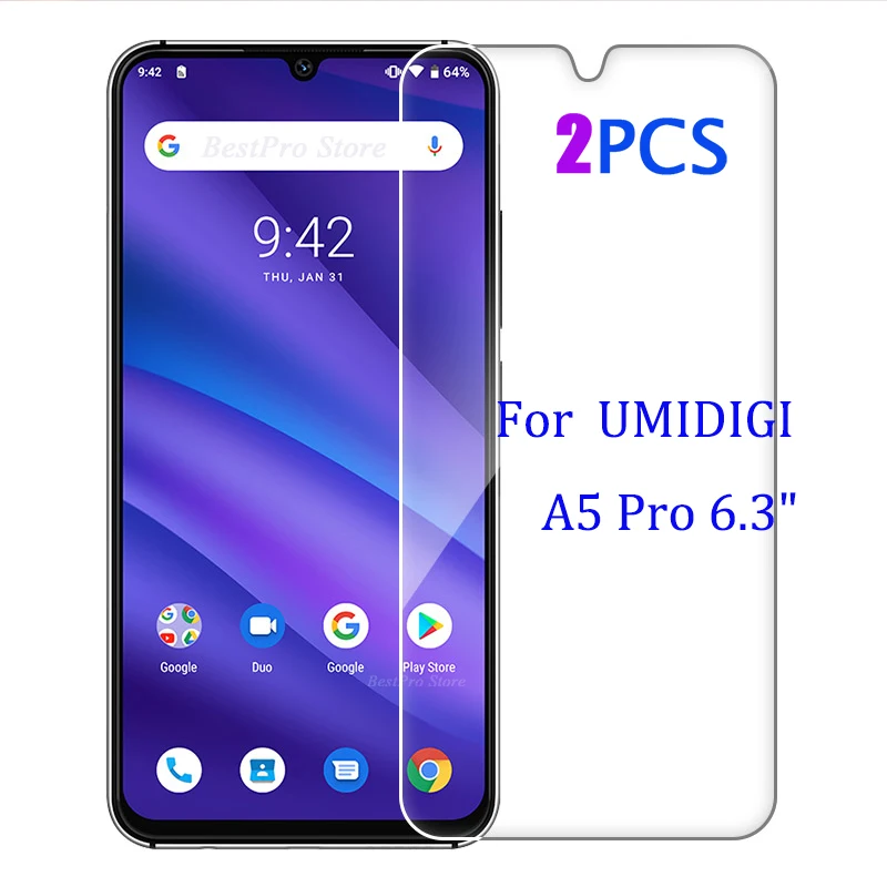 Закаленное стекло для UMIDIGI A5 Pro защита экрана взрывозащищенный Чехол мобильного