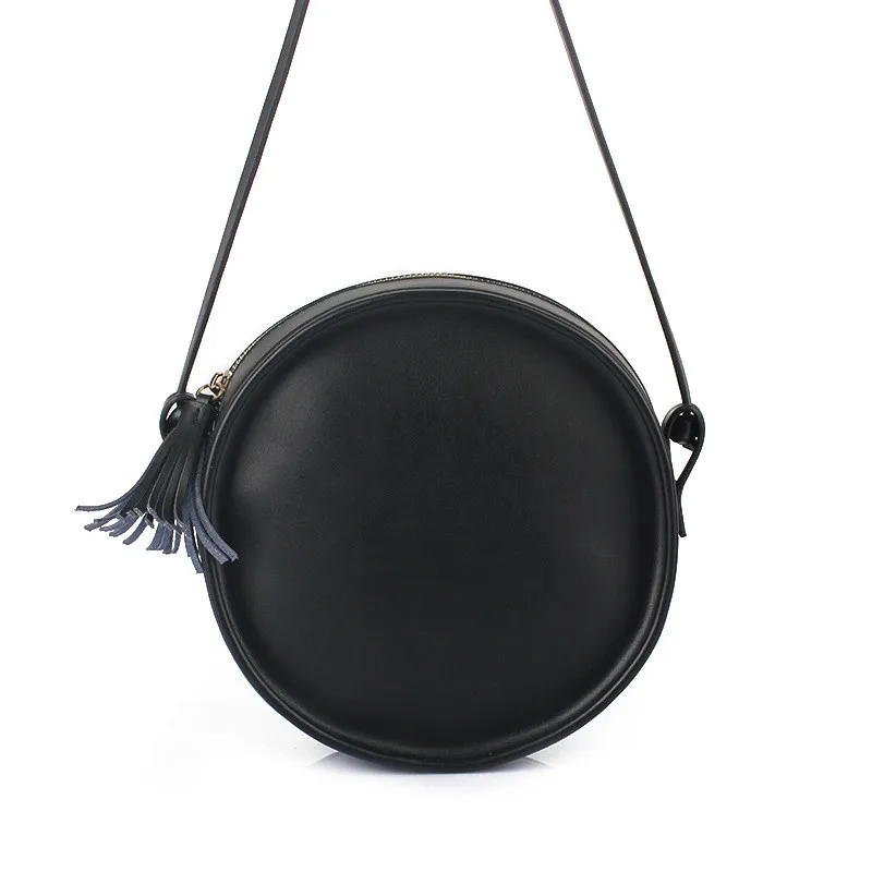 Black MZORANGE, натуральная кожа, мини-сумка, женские сумки через плечо, круглые, повседневные, повседневные, через плечо, милые женские сумки, кошелек, клатч - Цвет: Black