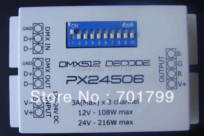 PX24506 3A * 3 канала dmx декодер постоянного напряжения DC12 24V вход|decoder scart|decode hdmidecoder hdtv |