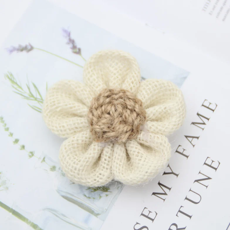 9 шт./лот джутовый цветок в виде банта винтажное украшение на рождественскую елку