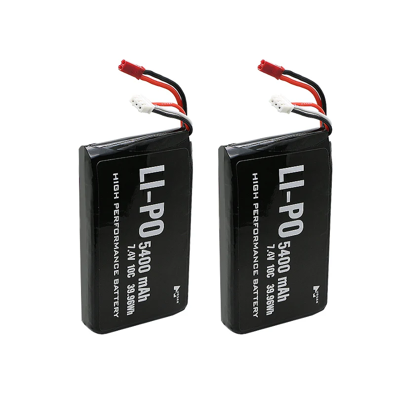 Горячая 2 шт. 7.4 В 5400 мАч S 10C Lipo Батареи с JST разъем Для Hubsan x4 h501s дистанционного