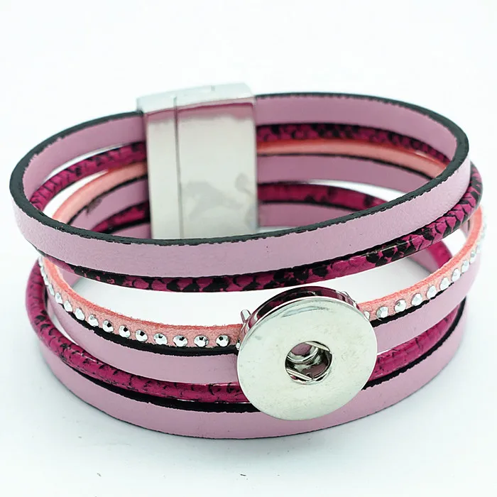 Новый модный красочный кожаный многослойный браслет SE0124 застежка на запястье