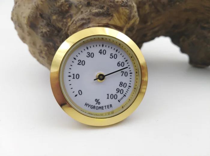36mm golden Новинка, 1 шт., гигрометр для сигар, чехол, аналоговый монитор влажности 2,8 см и 3,6 см - Цвет: 36mm golden