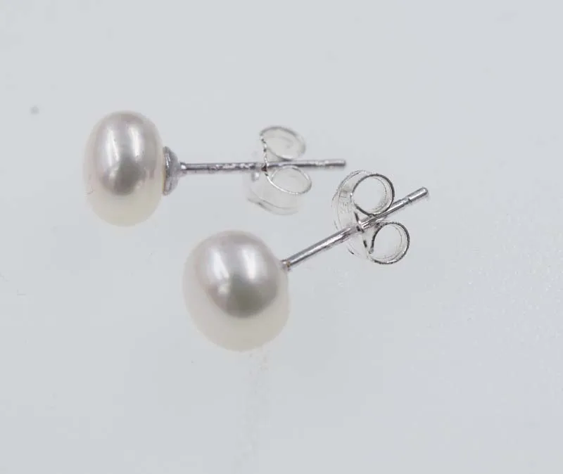 Серьги гвоздики с пресноводным жемчугом 6 7 мм|stud earrings|earrings |