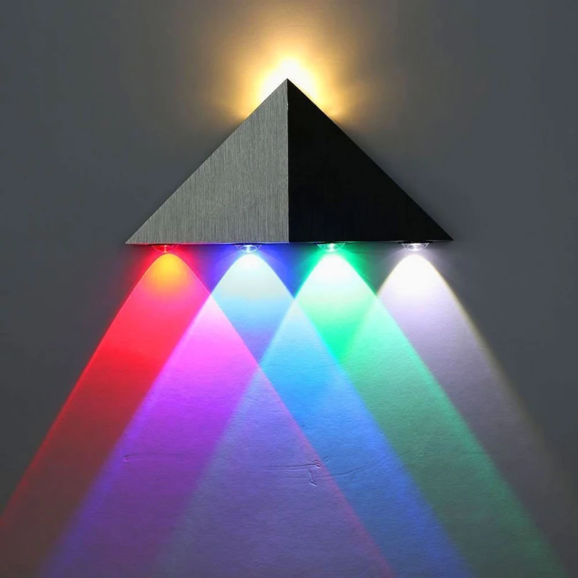 

Aluminum Alloy LED Wall Lamp 5W Triangle AC85-265V Powered 4pcs High Quality Bead Indoor Hallway Spot Light Decorative Lighting