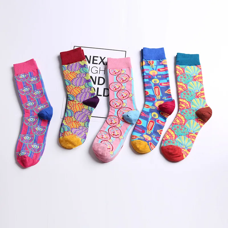 Новая Европа Соединенные Штаты прилив бренд Для женщин Happy Socks Цвет смешно пару