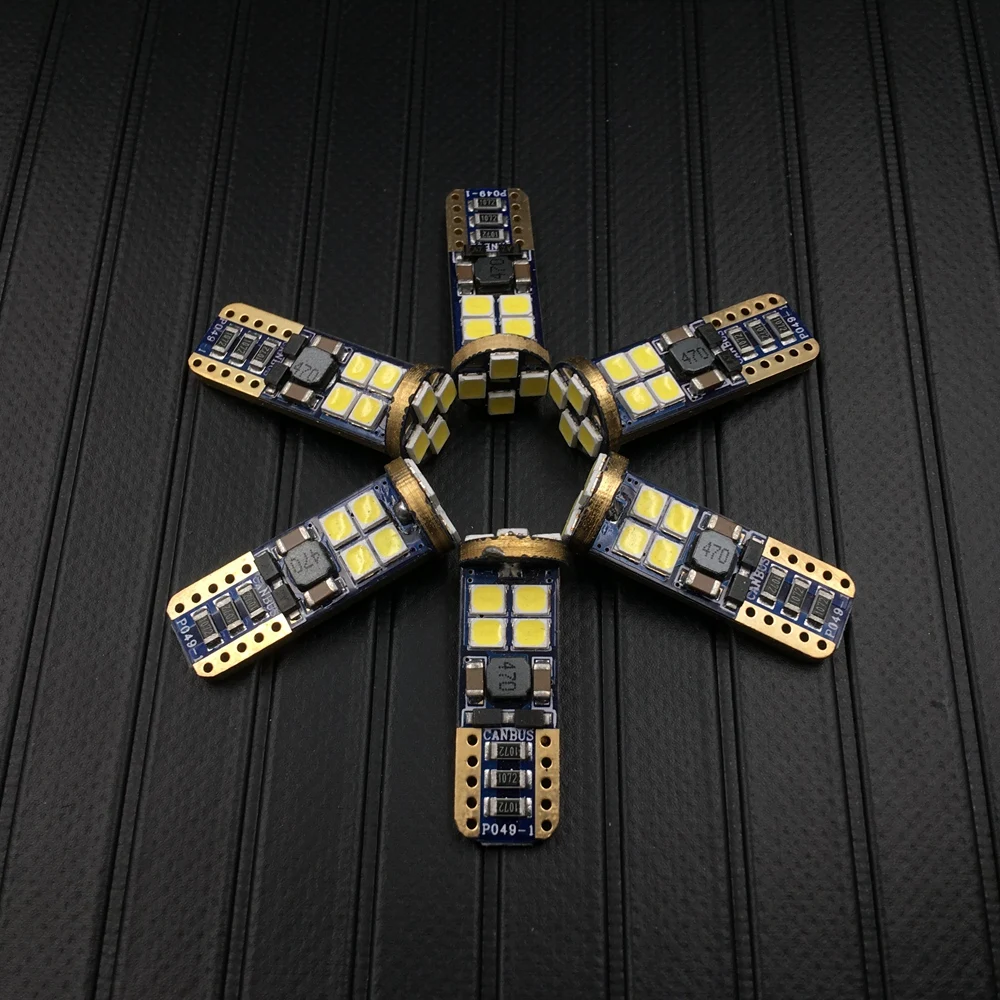 Супер яркие Автомобильные светодиодные лампы W5W T10 12 SMD 3030 сигнальные для