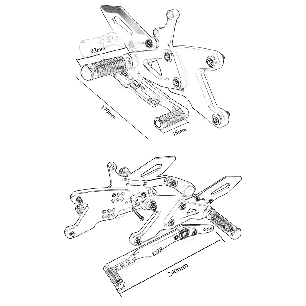 LJBKOALL YZF-R1 Мотоцикл с ЧПУ Алюминиевый Регулируемый Rearsets задние наборы подножки для YAMAHA YZF R1