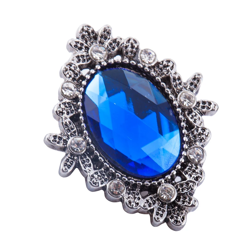 New big blue rhinestone sun flower 18mm snap button snaps jewelry fit bracelets&ampbangles for women | Украшения и аксессуары