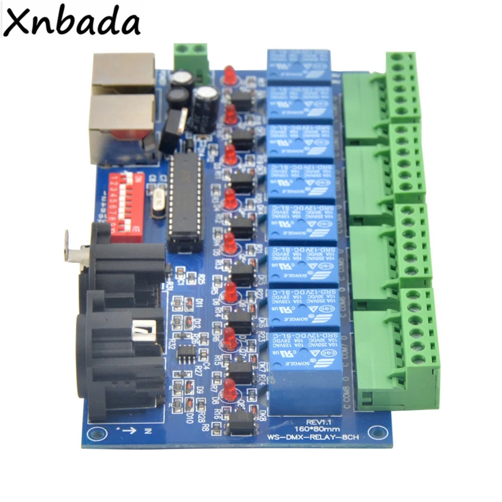 8CH DMX релейный переключатель DMX512 контроль ler выход (макс. 10A)|dmx512 decoder|dmx512 dimmerled controller