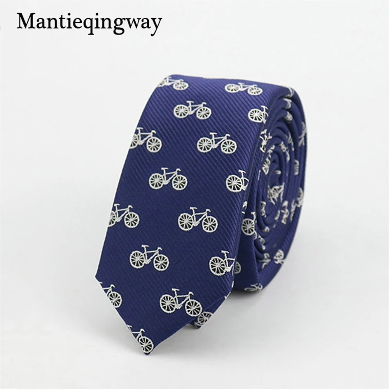 Mantieqingway модные череп галстук для Для мужчин 2017 Повседневное полиэстер узкий