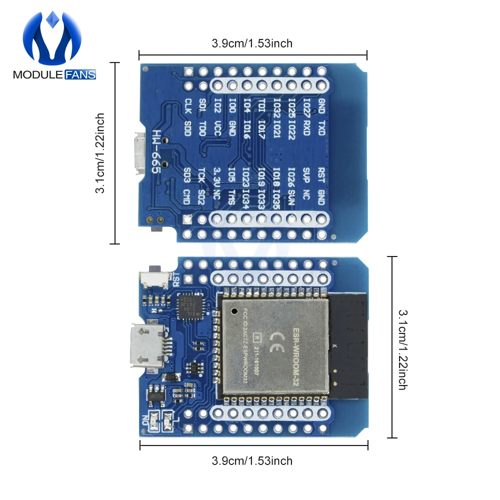 Для Wemos Mini D1 ESP8266 ESP32 ESP-32S wifi Bluetooth CP2104 модуль макетной платы для Arduino с контактами