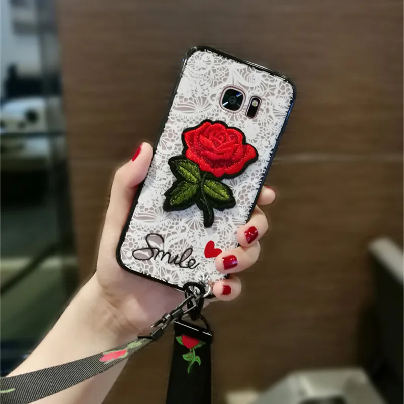 Чехол для телефона Samsung S10E S9 S8 Plus S7 S6 edge Note 3 4 5 8 9 Рельефный цветочный кружевной