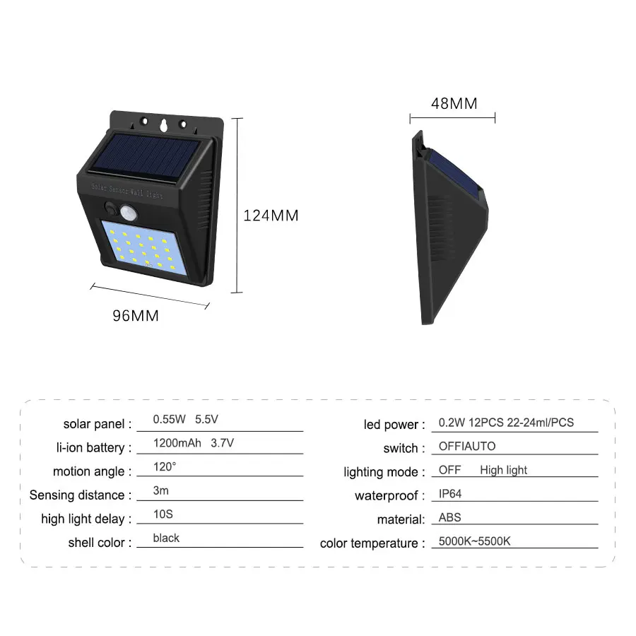 20/40 LED Solar Power Garden Light Outdoor PIR Motion Sensor Wall Fence Stair Pathway Yard Night Security Lamp | Лампы и освещение