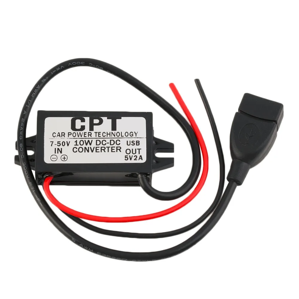 Новое поступление водонепроницаемый DC 7 50V до 5V 2A USB Женский понижающий