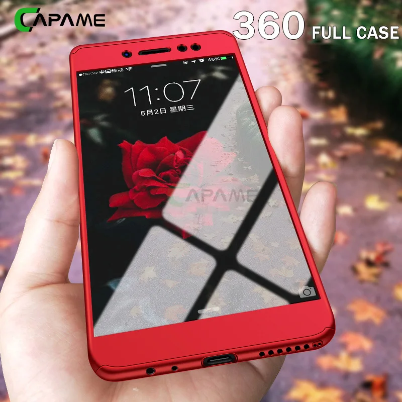Чехол CAPAME для Xiaomi Redmi 4X Note 4 Global 360 стеклянный чехол полное покрытие жесткие