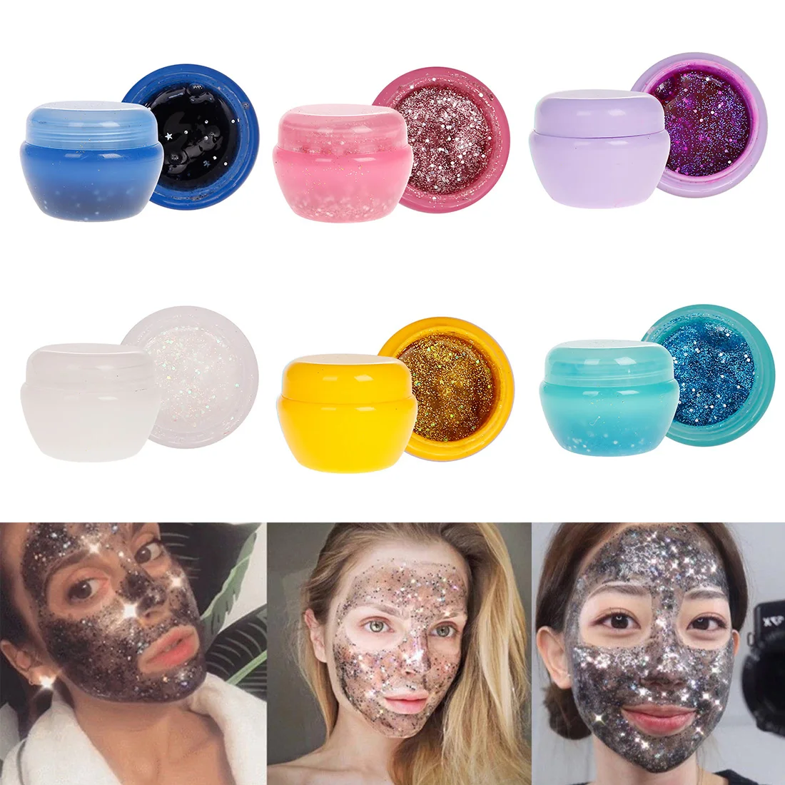 Romantic Mask Refreshing Moisturizing Firming Bright Star Glitter Glow Shiny Sequins Black Exfoliating | Красота и здоровье