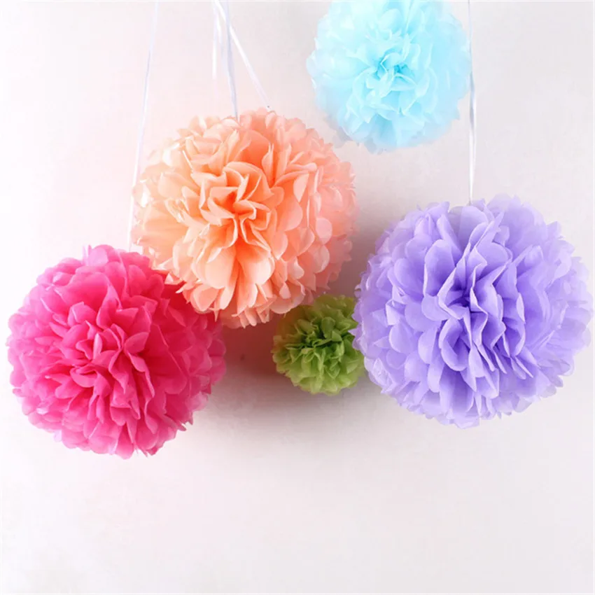 

6 "8" 10 "(15 см 20 см 25 см) 30 шт папиросная бумага Pom Poms свадебный Декор бумажный цветок для садовых принадлежностей/свадебное украшение