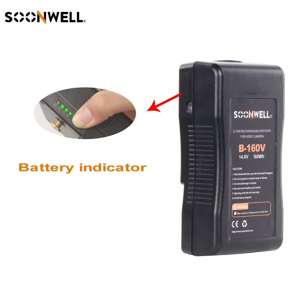 Soonwell B-160V литий-ионная аккумуляторная батарея 14 4 Втч 11 Ач в V-lock V-mount для фото-и
