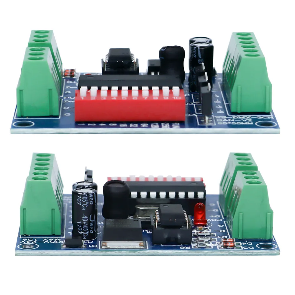 WIXURE DC5V 24V 3CH 3 Каналы DMX512 светодиодный декодер контроллер RGB диммер диск для