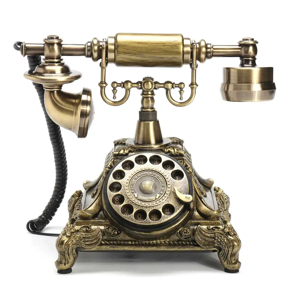European Fashion Vintage Telephone Swivel Plate Rotary Dial Telephone Antique Telephones Landline Phone For Office Home Hotel