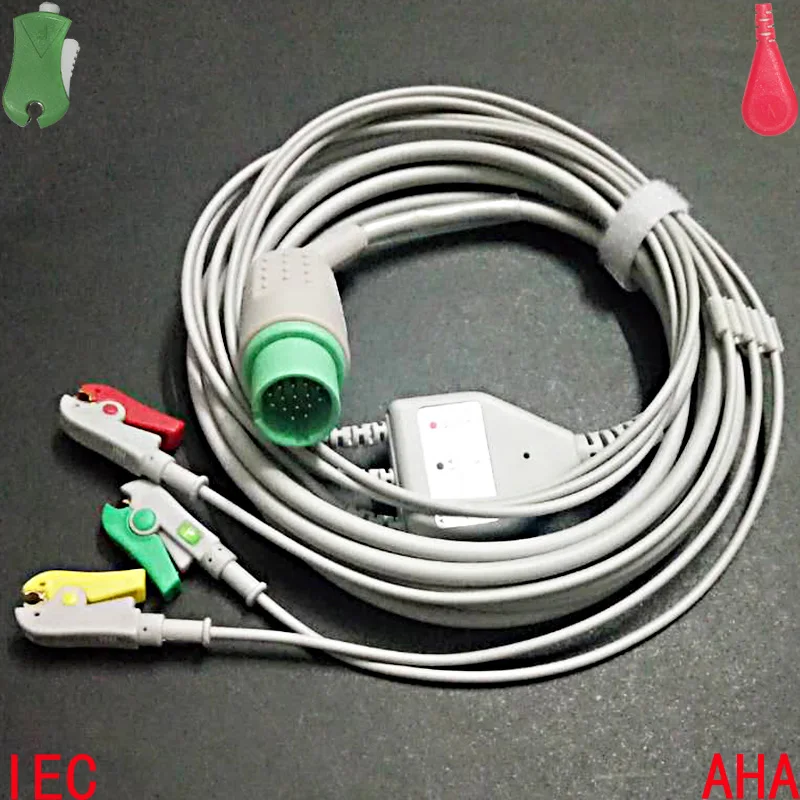 Совместим с 17pin Spacelabs терпеливым ЭКГ/ЭКГ монитором 3 свинцовым кабелем и Leadwire