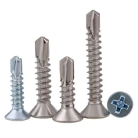 20pcs m4 2 m4 8 410 stainless steelcarbon steel flat head phillips self drilling screw countersunk head tapping screw blue zinc