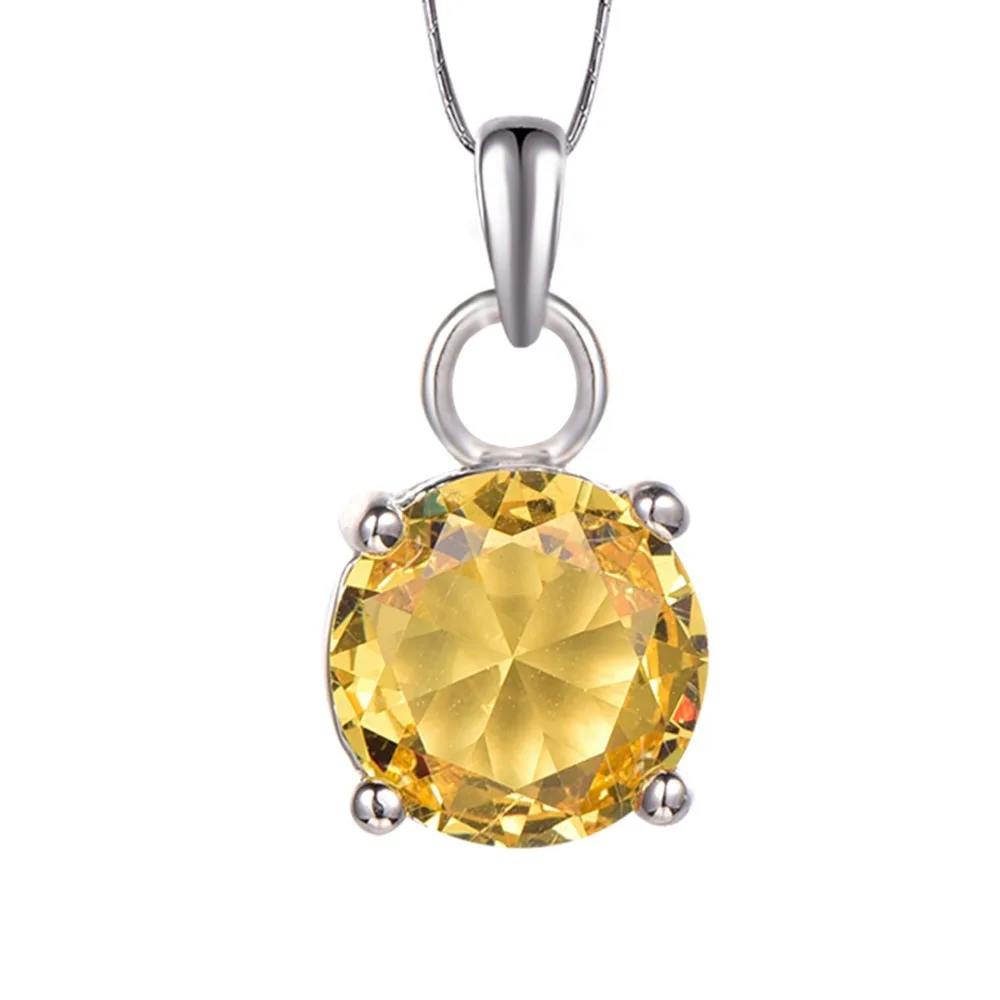 Горячая Распродажа желтая подвеска с кристаллом цирконом из стерлингового