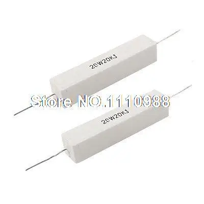 

2pcs Fixed Ceramic Cement Power Resistors 20K Ohm 20W