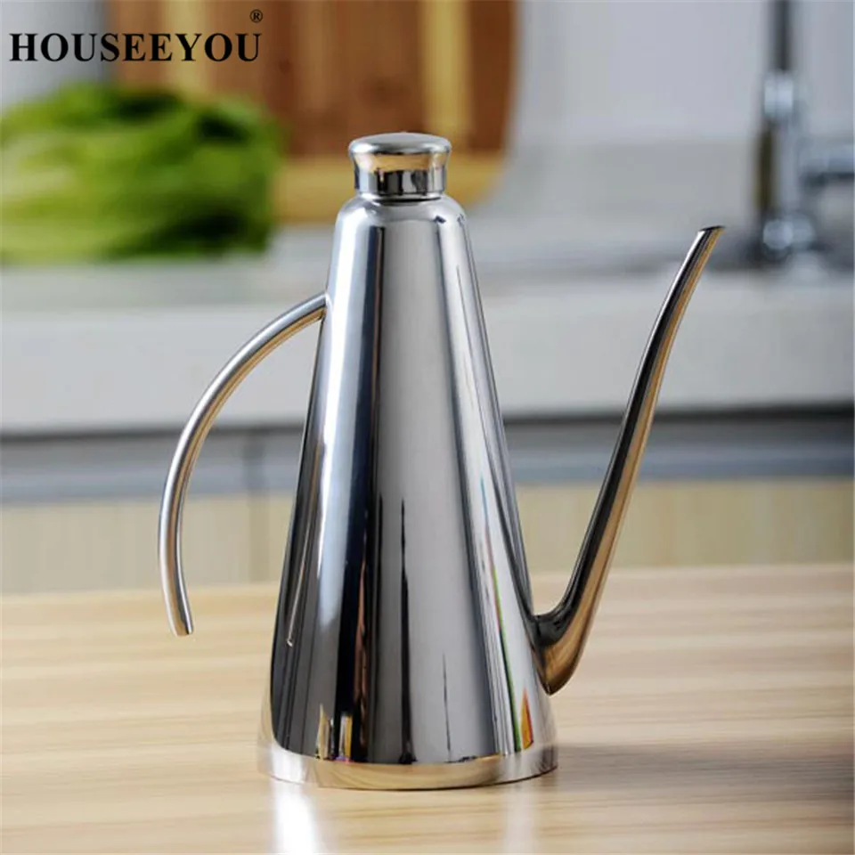 HOUSEEYOU 500/1000ml Stainless Steel Oil Olive Pots Dispenser Sauce Vinegar Batcher Can Bottle Pot Kitchen Accessories Storage | Дом и сад