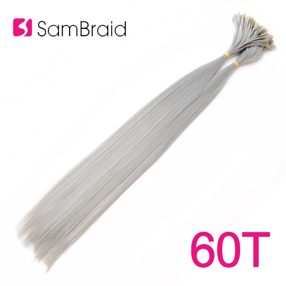 Sambraid прямо, 22 дюйма, вязанные крючком косички из волос для наращивания 100 шт./упак. фабричного производства синтетические косички, накладные волосы на заколке для Для женщин - Цвет: 60T